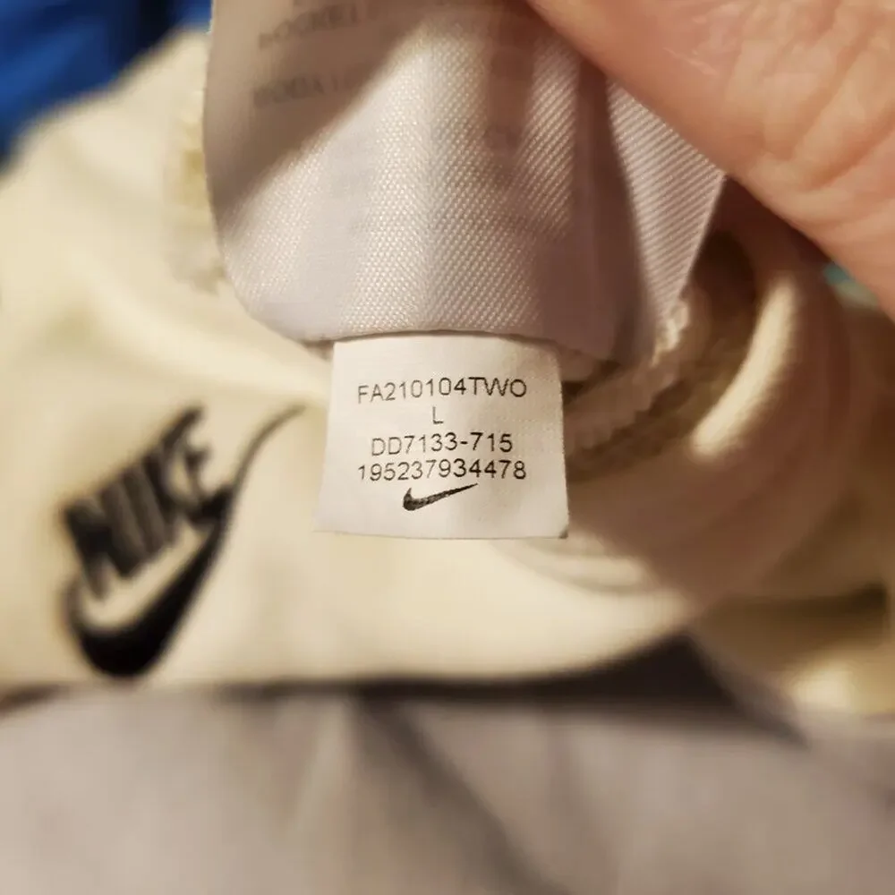 Nike Size Large French Terry Dress Gray White Tiered Colorblock Sleeveless